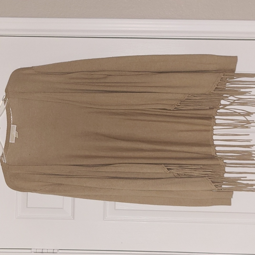 MICHAEL Michael Kors from Saks Fifth Avenue fringe  tan open sweater XL